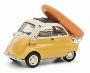 3767 BMW Isetta mit Schlauchboot 1955 yellow/white 1:43